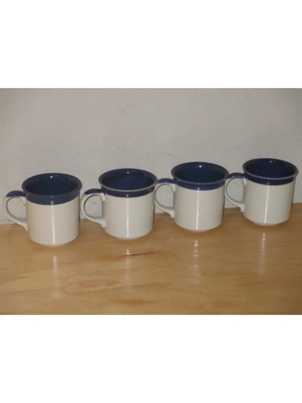 Otagirl Japanese Ceramic Coffee Mugs Set of 4 Blue White Design Seashell Coral